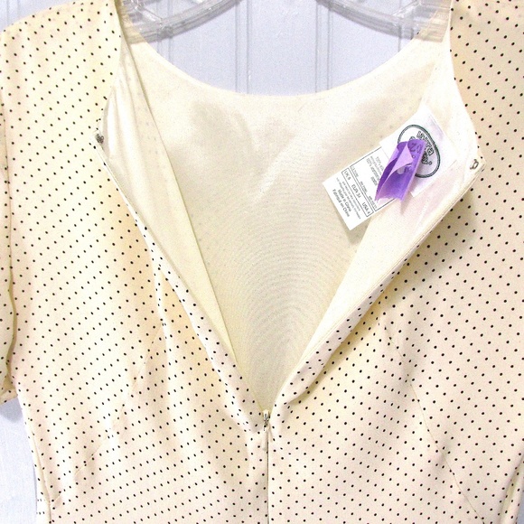 VTG Laura Ashley Ivory Polka Dot Dress, Size 4 - Picture 5 of 7